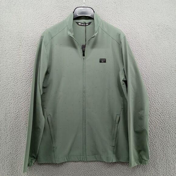 Travis Mathew Jacket Mens Small Green Heather‎ Poblano Full Zip Golf Stretch - Picture 1 of 12